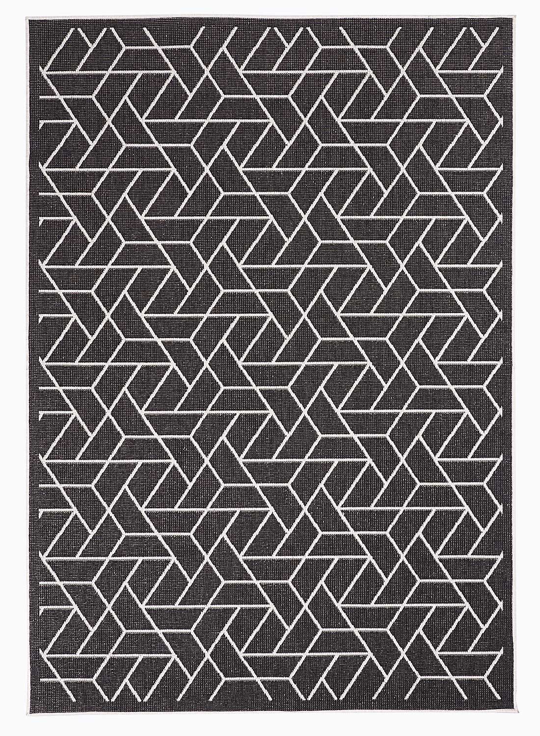 Tapis Af Brika Reversible Noir, Écru
