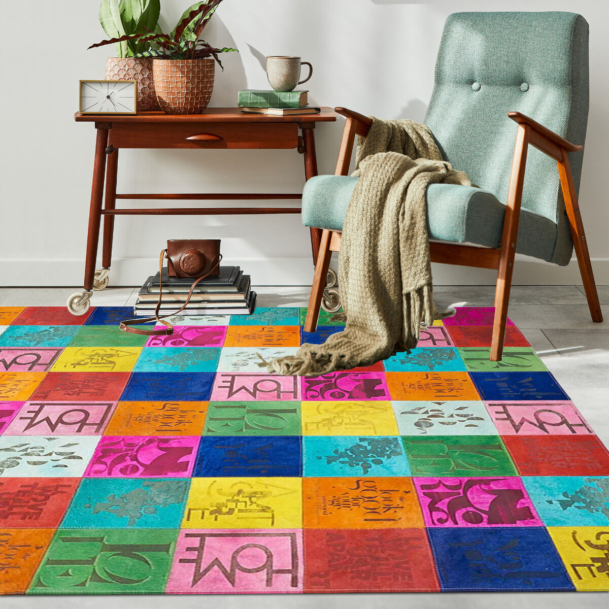 Tapis Pop Rock And Roll Multicolore