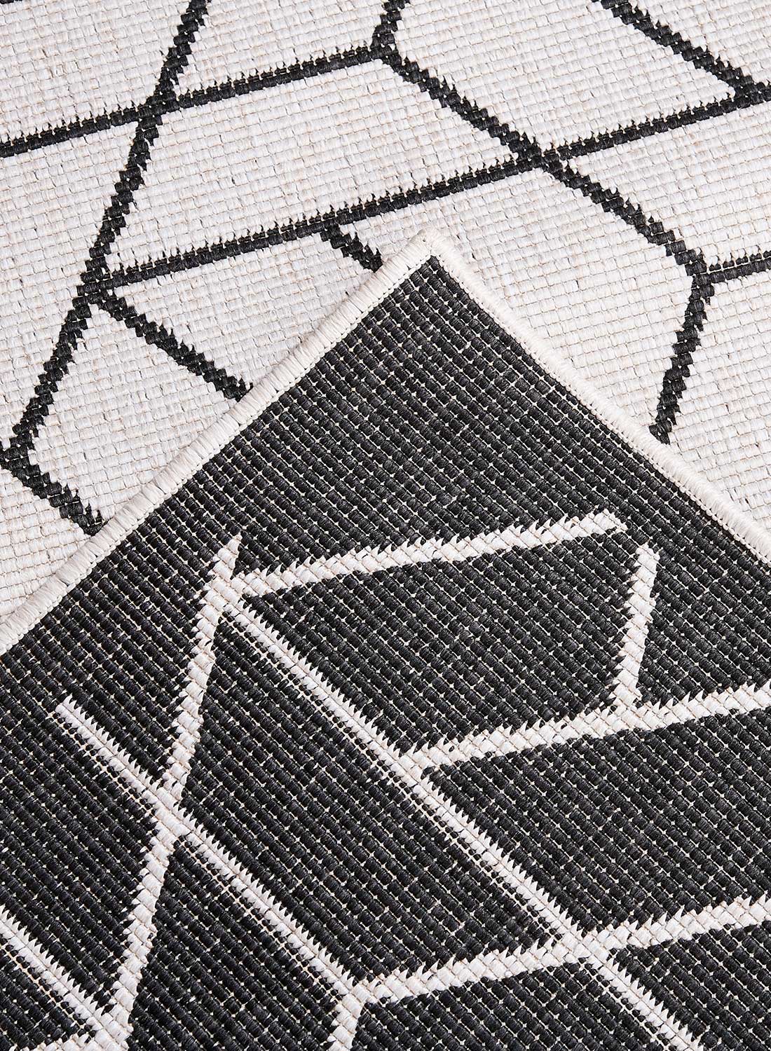 Tapis Af Brika Reversible Noir, Écru