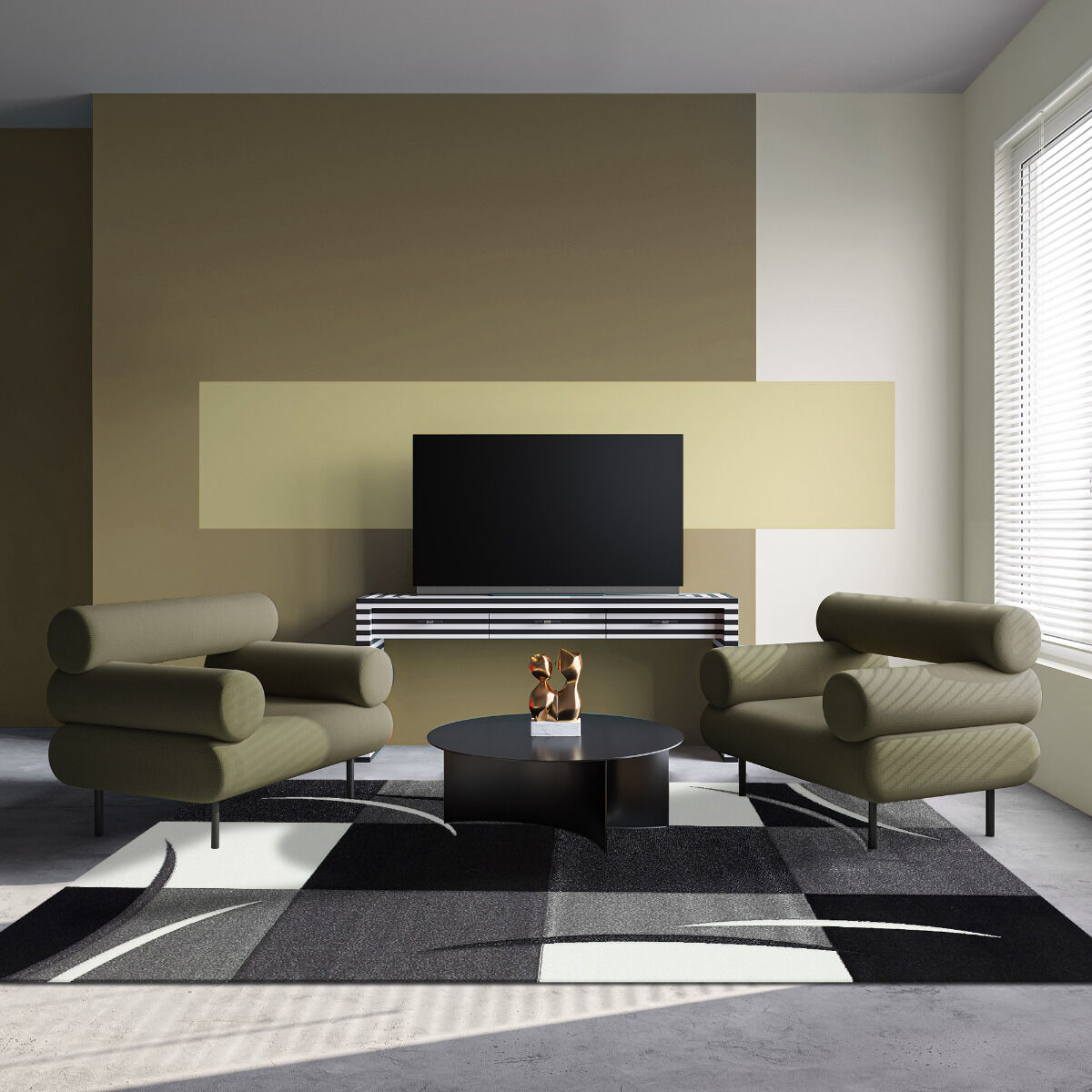 Tapis Diamond Comma Gris