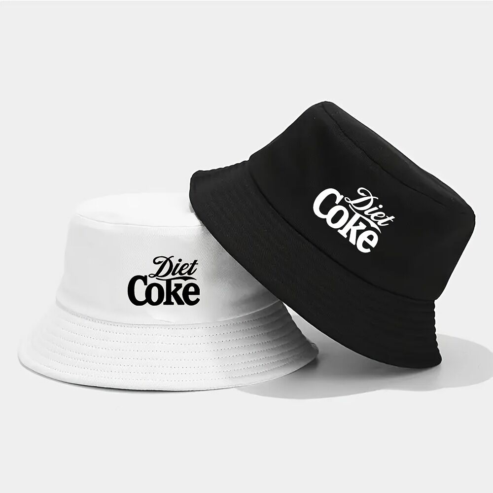 Chapeaux 2pcs Bucket Large Bord avec Imprimé Diet Choke