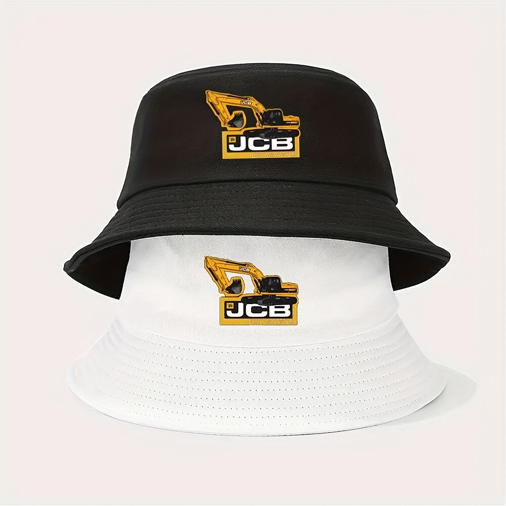 Chapeaux 2pcs Seau Logo JCB Design Construction Orange