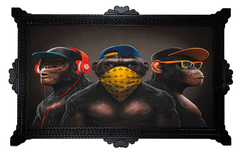 Tableau Les 3 Singes de la Sagesse : Pop Wisdom