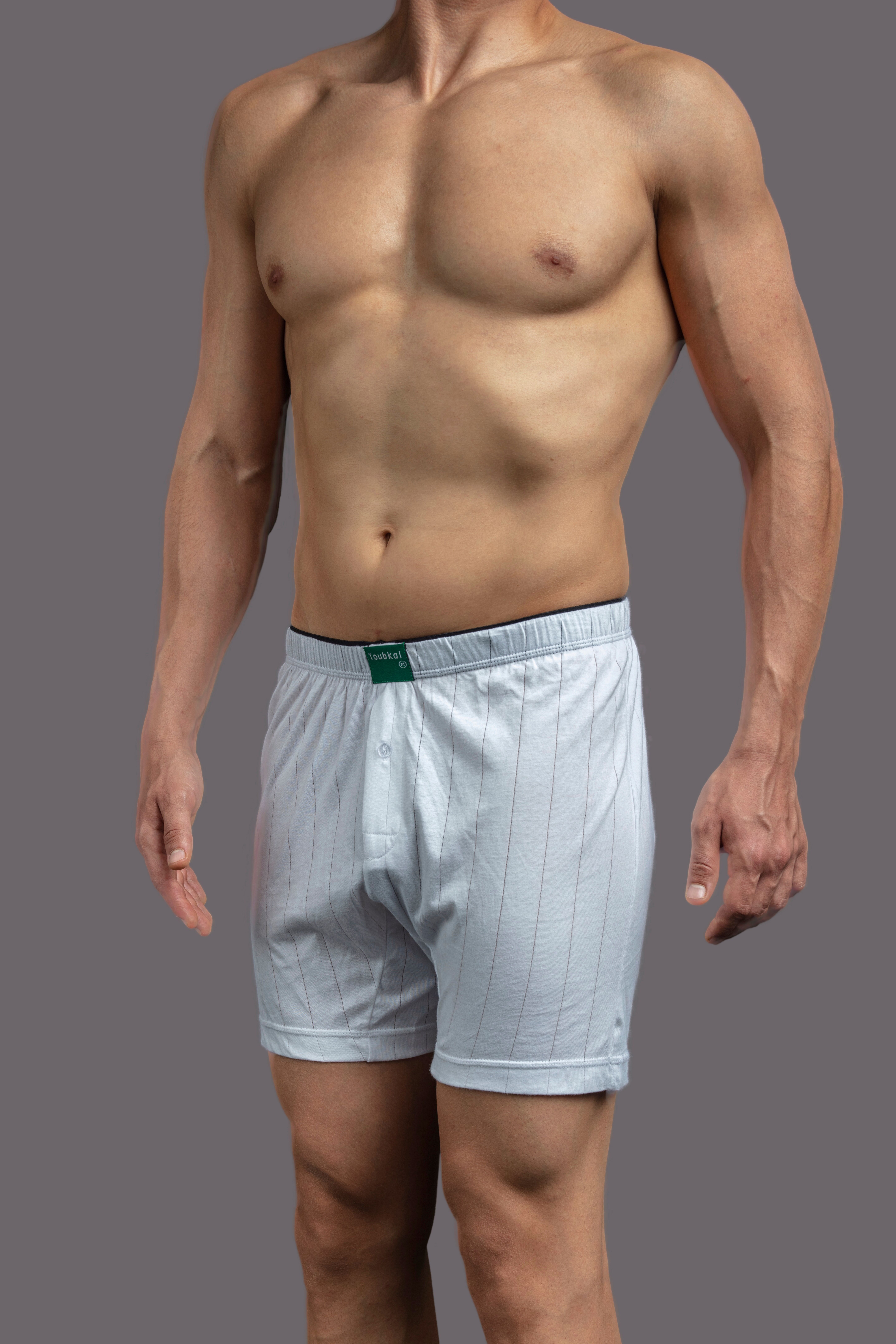 سروال بوكسر رجالي قطني فضفاض ومخطط thumbnail 1