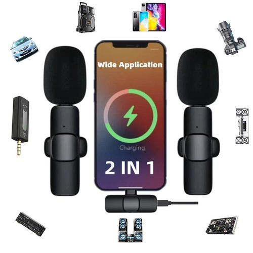 Micro Microphone Double sans Fil Lavalier Type Ios Iphone et Ipad