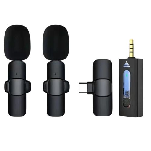 Micro Microphone Double sans Fil Lavalier Type Ios Iphone et Ipad