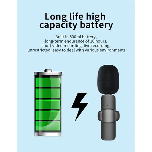Micro Microphone Double sans Fil Lavalier Type Ios Iphone et Ipad thumbnail 3
