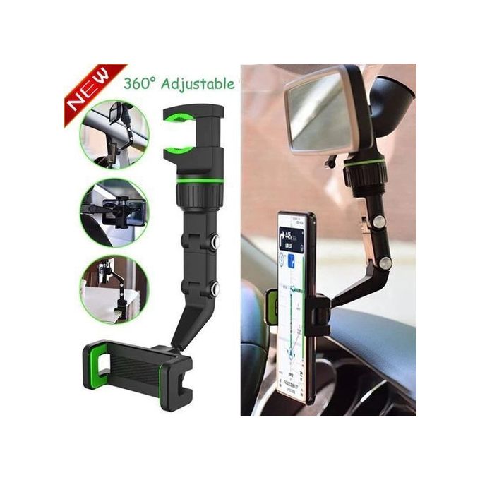 Support de Téléphone pour Rétroviseur de Voiture avec Rotation à 360°
