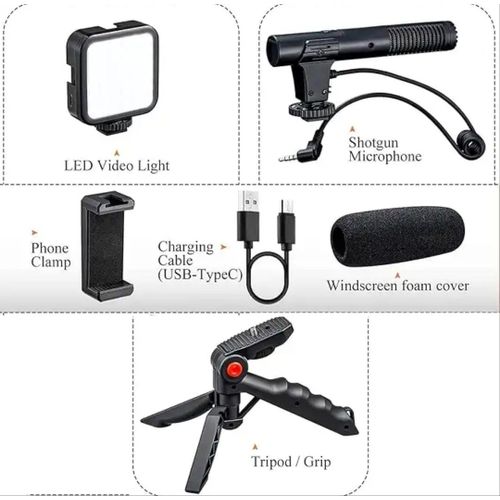 Kit Video-making Ay-49 – Trépied – Microphone – Lumière