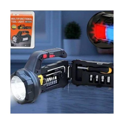 Lampe de Poche Multifonction avec Kit d’Outils Intégré pour Camping et Entretien