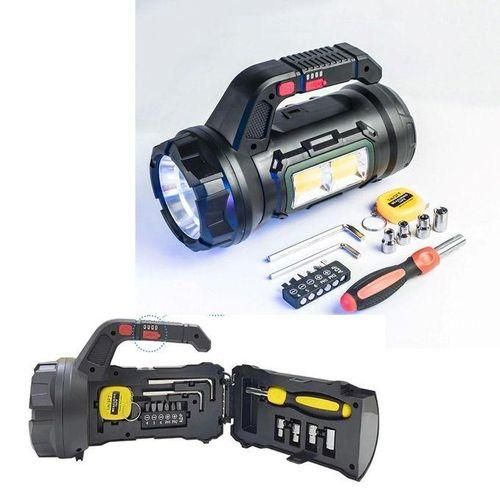 Lampe de Poche Multifonction avec Kit d’Outils Intégré pour Camping et Entretien
