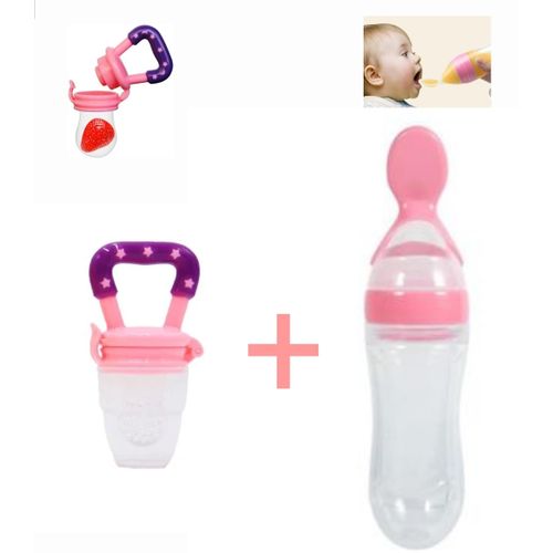 Ensemble de Sucette Fruit et Biberon Cuillère en Silicone