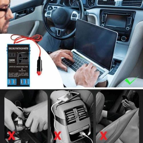 Convertisseur de Tension de Voiture 1500 W 4 Ports Usb thumbnail 3