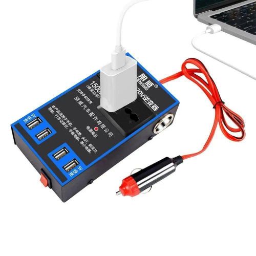Convertisseur de Tension de Voiture 1500 W 4 Ports Usb