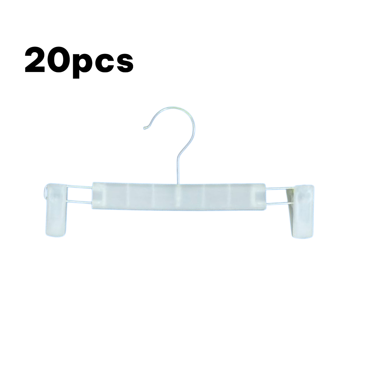 Cintres à pinces blancs en plastique et en fer –Lot de 20 Pièces Solides et Élégants