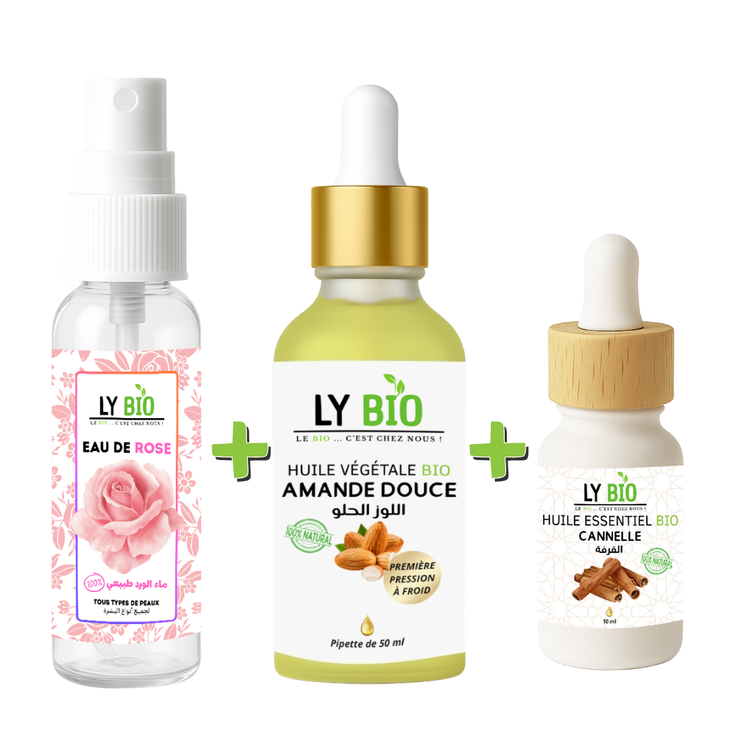 Pack Eau de Rose 100ml + Huile Amande Douce 50ml - Pipette + Huile Essentiel Cannelle 10ml thumbnail 4