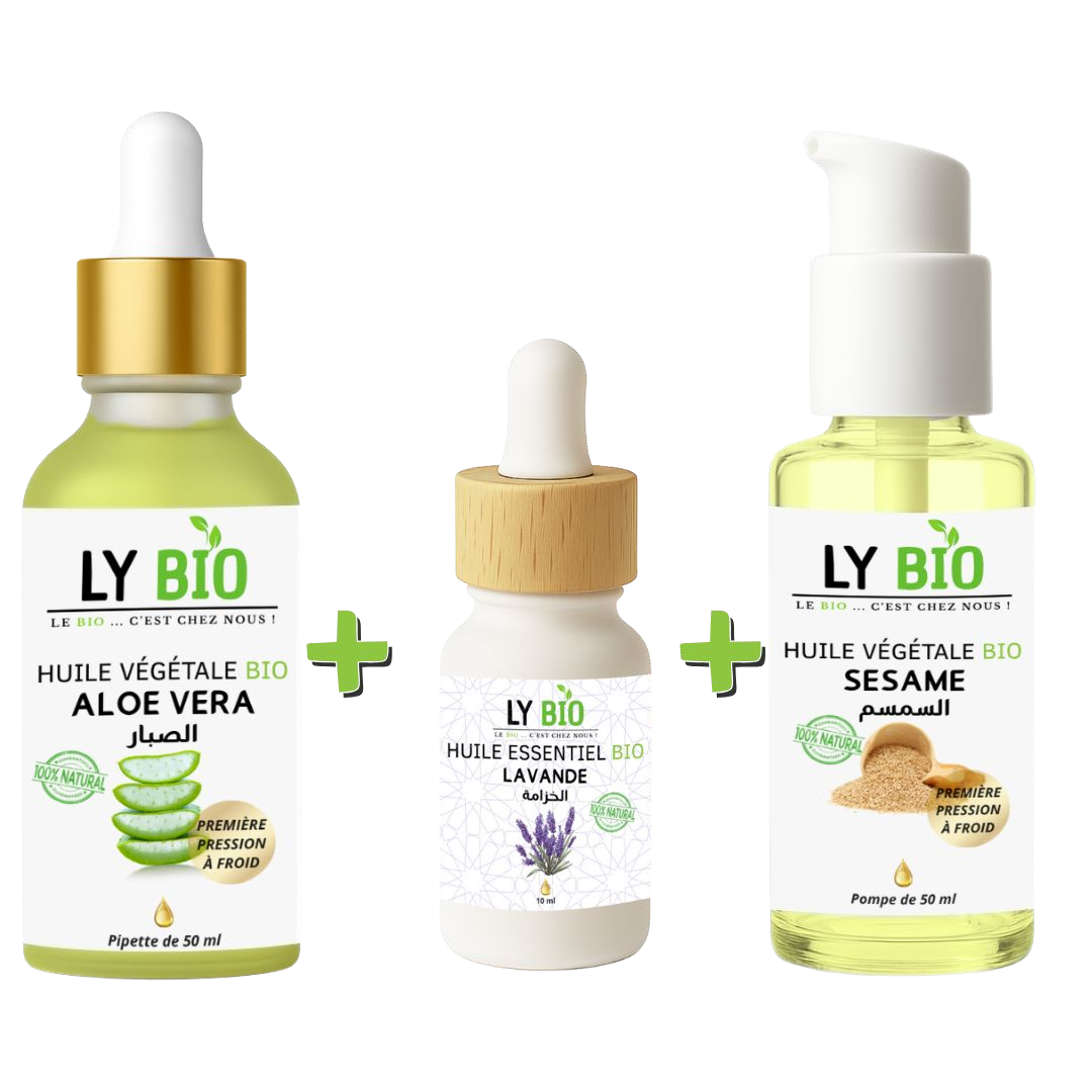 Pack Huile Aloe Vera 50ml - Pipette + Huile Essentiel Lavande 10ml + Huile Sesame 50ml - Pompe thumbnail 3