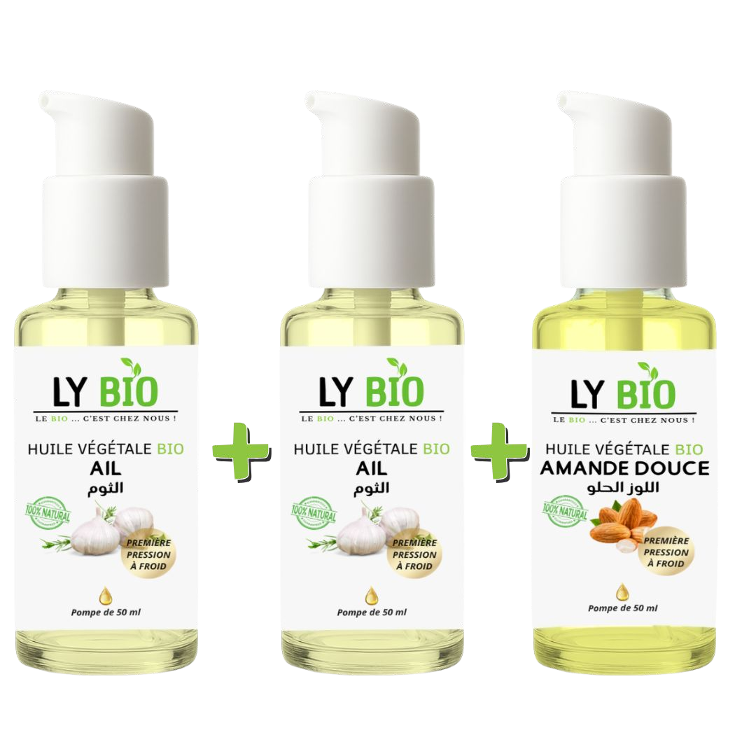 PACK 2 X HUILE AIL 50ML - POMPE + HUILE AMANDE DOUCE 50ml - POMPE