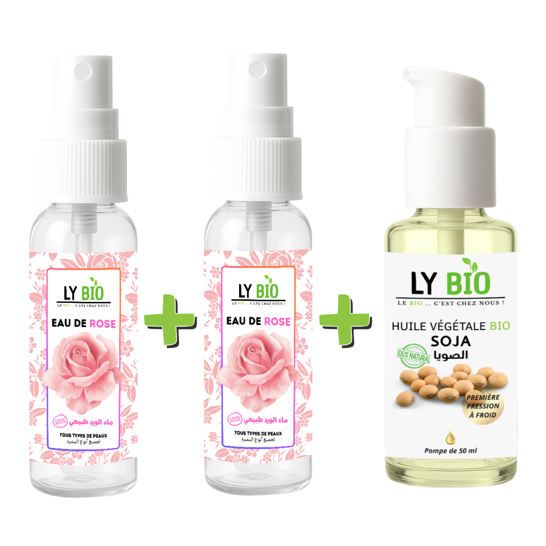 Pack 2 X Eau de Rose 100ml + Huile Soja 50ml - Pompe thumbnail 3
