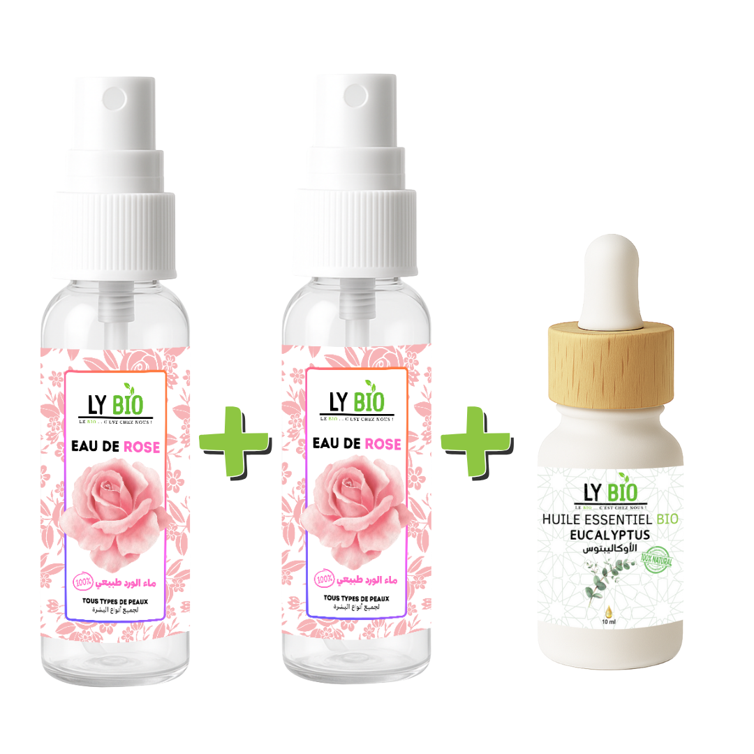 Pack 2 X Eau de Rose 100ml + Huile Essentiel Eucalyptus 10ml thumbnail 3
