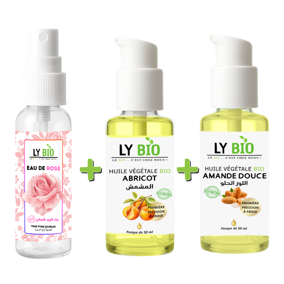 PACK EAU DE ROSE 100ML + HUILE ABRICOT 50ML - POMPE + HUILE AMANDE DOUCE 50ml - POMPE thumbnail 4