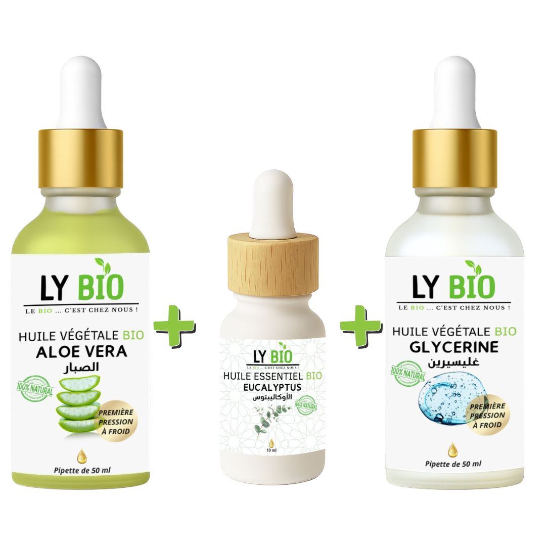 Pack Huile Aloe Vera 50ml - Pipette + Huile Essentiel Eucalyptus 10ml + Huile Glycerine 50ml - Pipette thumbnail 4