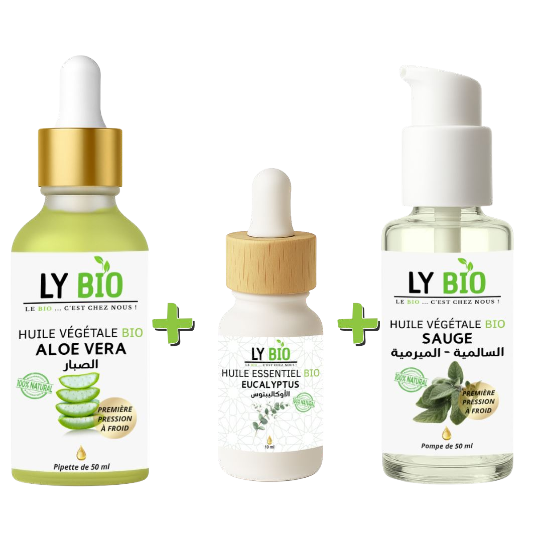 Pack Huile Aloe Vera 50ml - Pipette + Huile Essentiel Eucalyptus 10ml + Huile Sauge 50ml - Pompe thumbnail 4