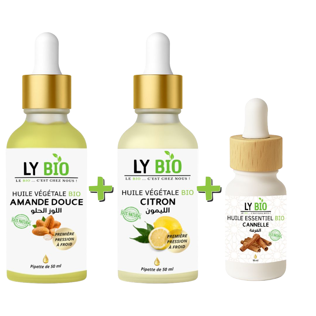 Pack Huile Amande Douce 50ml - Pipette + Huile Citron 50ml - Pipette + Huile Essentiel Cannelle 10ml thumbnail 3
