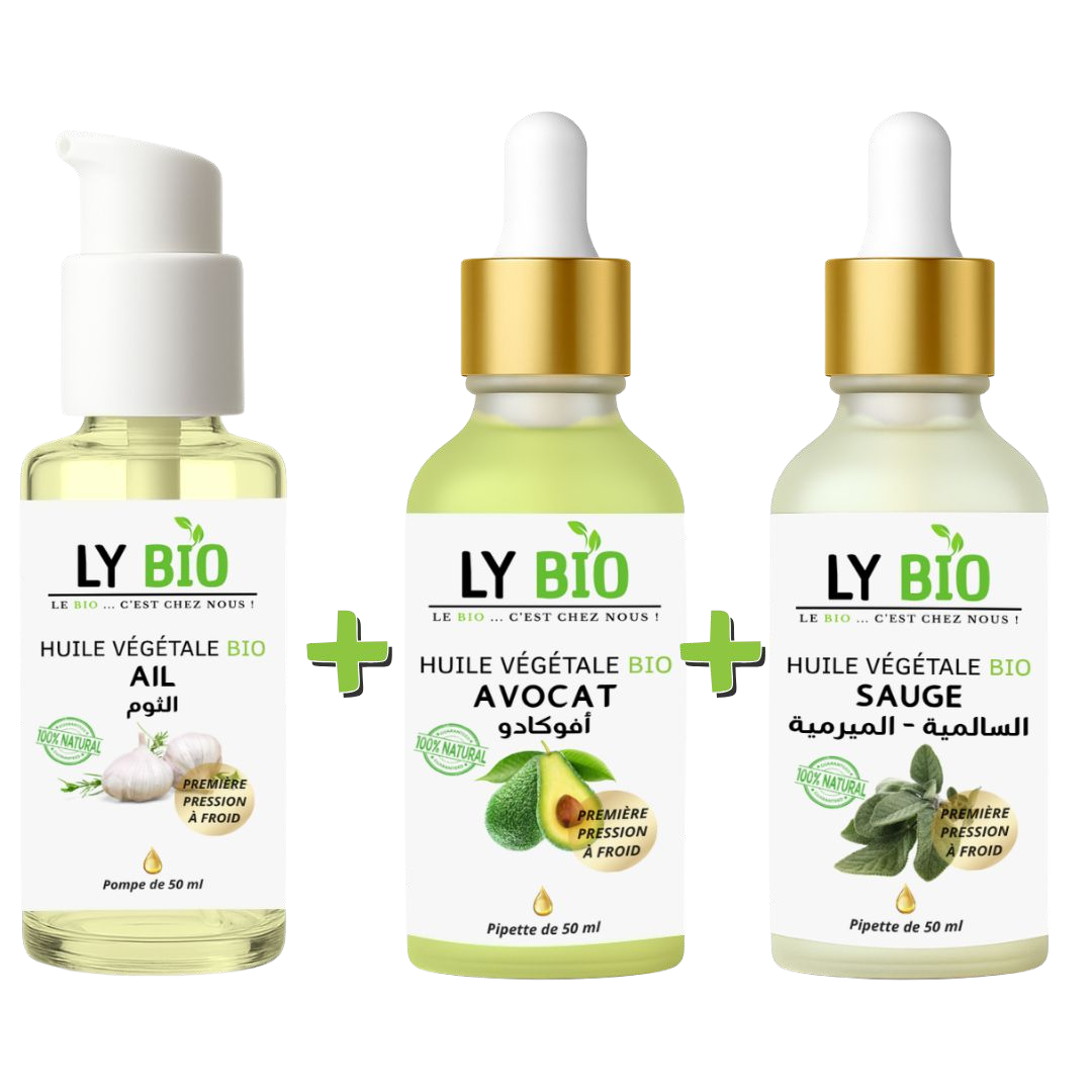 Pack Huile Ail 50ml - Pompe + Huile Avocat 50ml - Pipette + Huile Sauge 50ml - Pipette thumbnail 4