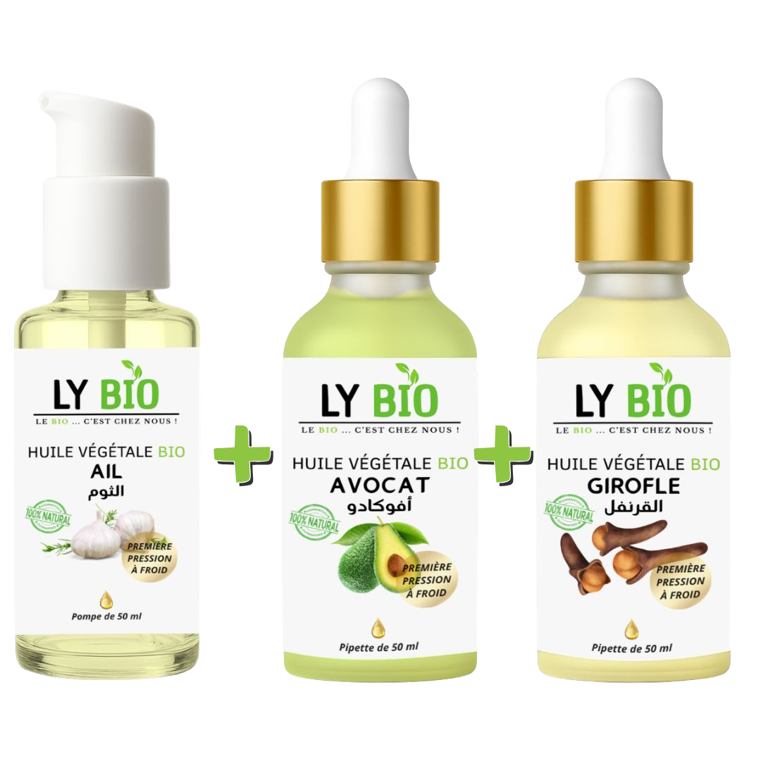 Pack Huile Ail 50ml - Pompe + Huile Avocat 50ml - Pipette + Huile Girofle 50ml - Pipette thumbnail 3