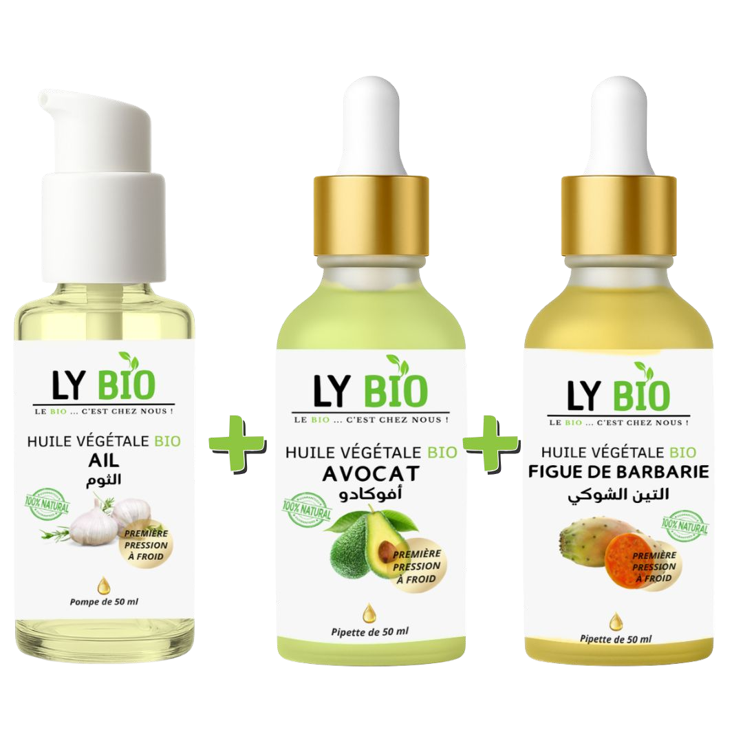 Pack Huile Ail 50ml - Pompe + Huile Avocat 50ml - Pipette + Huile Figue de Barbarie 50ml - Pipette thumbnail 3