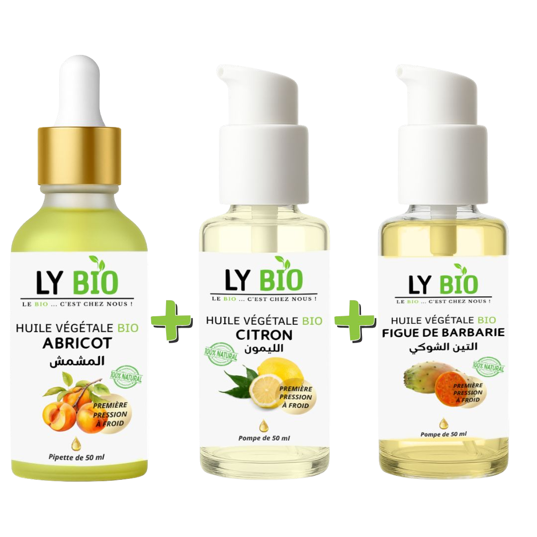 Pack Huile Abricot 50ml - Pipette + Huile Citron 50ml - Pompe + Huile Figue de Barbarie 50ml - Pompe thumbnail 4