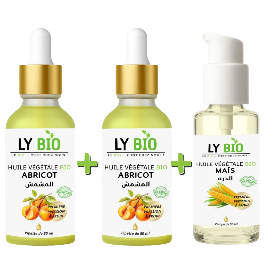 PACK 2 X HUILE ABRICOT 50ML - PIPETTE + HUILE MAIS 50ML - POMPE thumbnail 3
