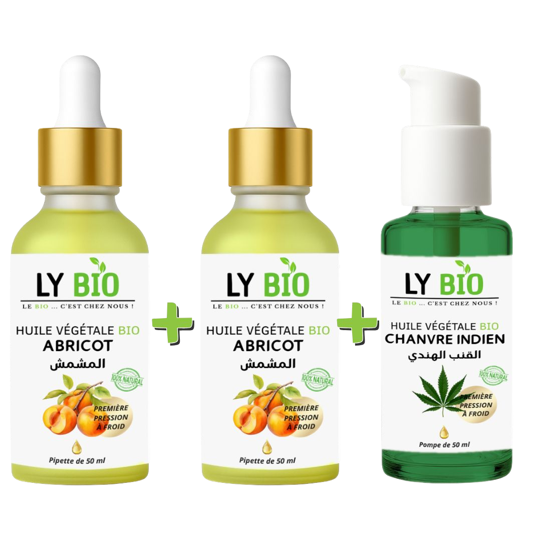 PACK 2 X HUILE ABRICOT 50ML - PIPETTE + HUILE CHANVRE 50ML - POMPE thumbnail 3