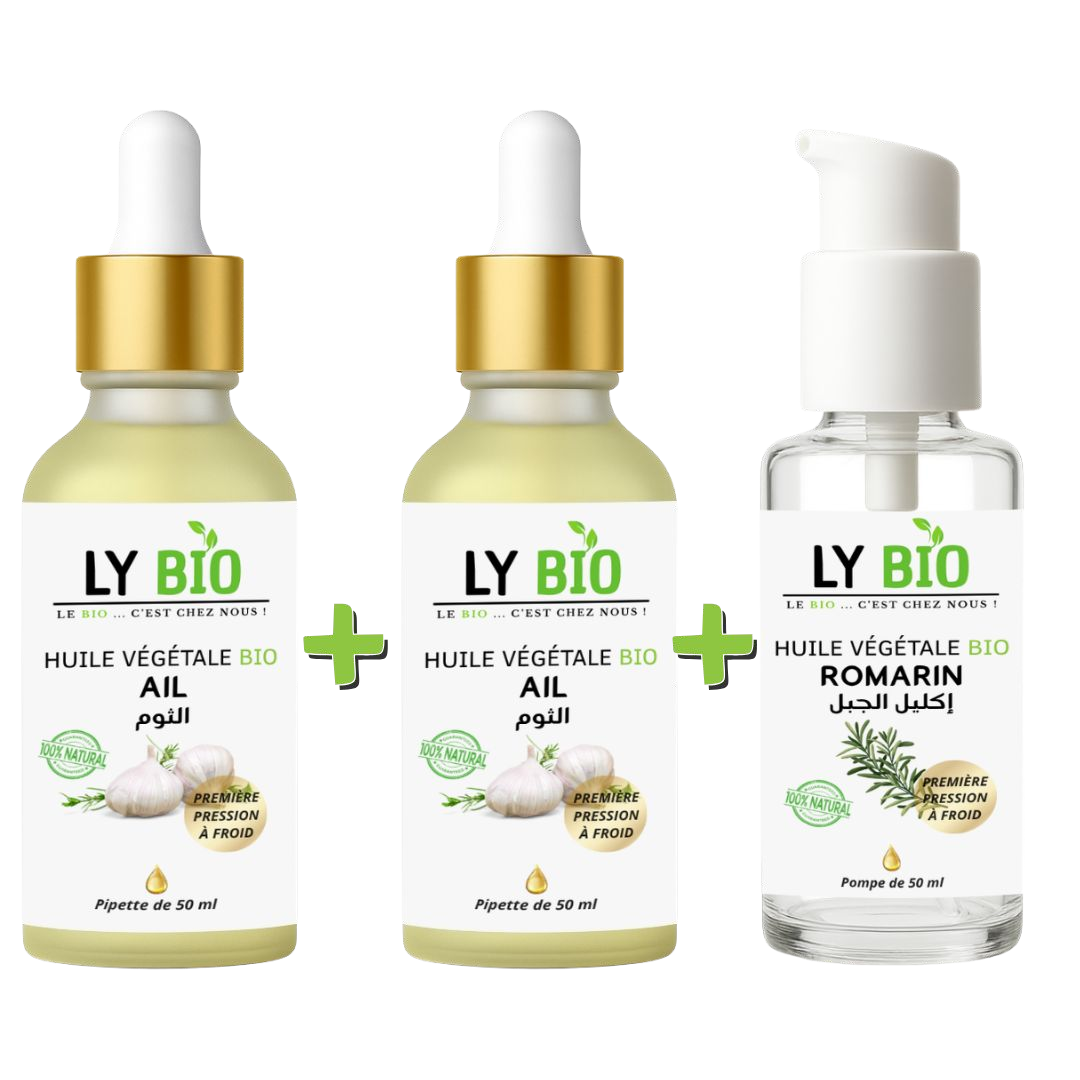 PACK 2 X HUILE AIL 50ML - PIPETTE + HUILE ROMARIN 50ml - POMPE