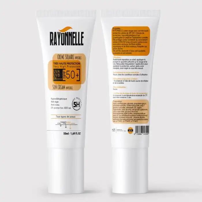 Crème Solaire - Ecran Solaire Invisible - SPF 50+ - Résistante à Léau - Hypoallergénique