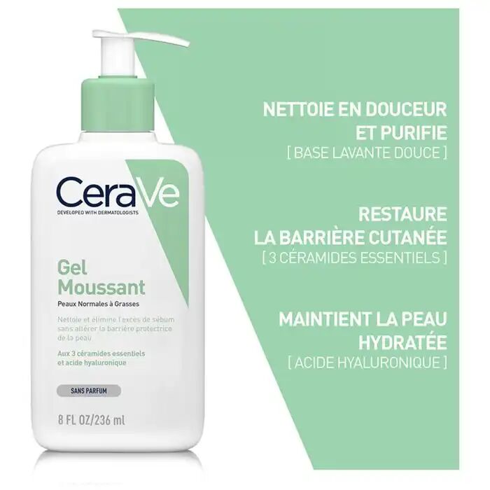 Gel Moussant - Peaux Normales à Grasses - Hypoallergénique - non-Comédogène