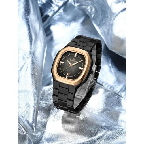 Montre Homme Sport Luxe Acier Noir Étanche