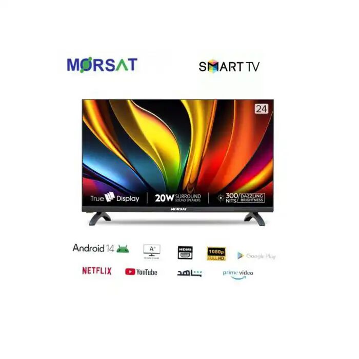 Smart TV 24 Full HD – Android 14 – Récepteur TNT Intégré – Écran Fin & Élégant – Noir