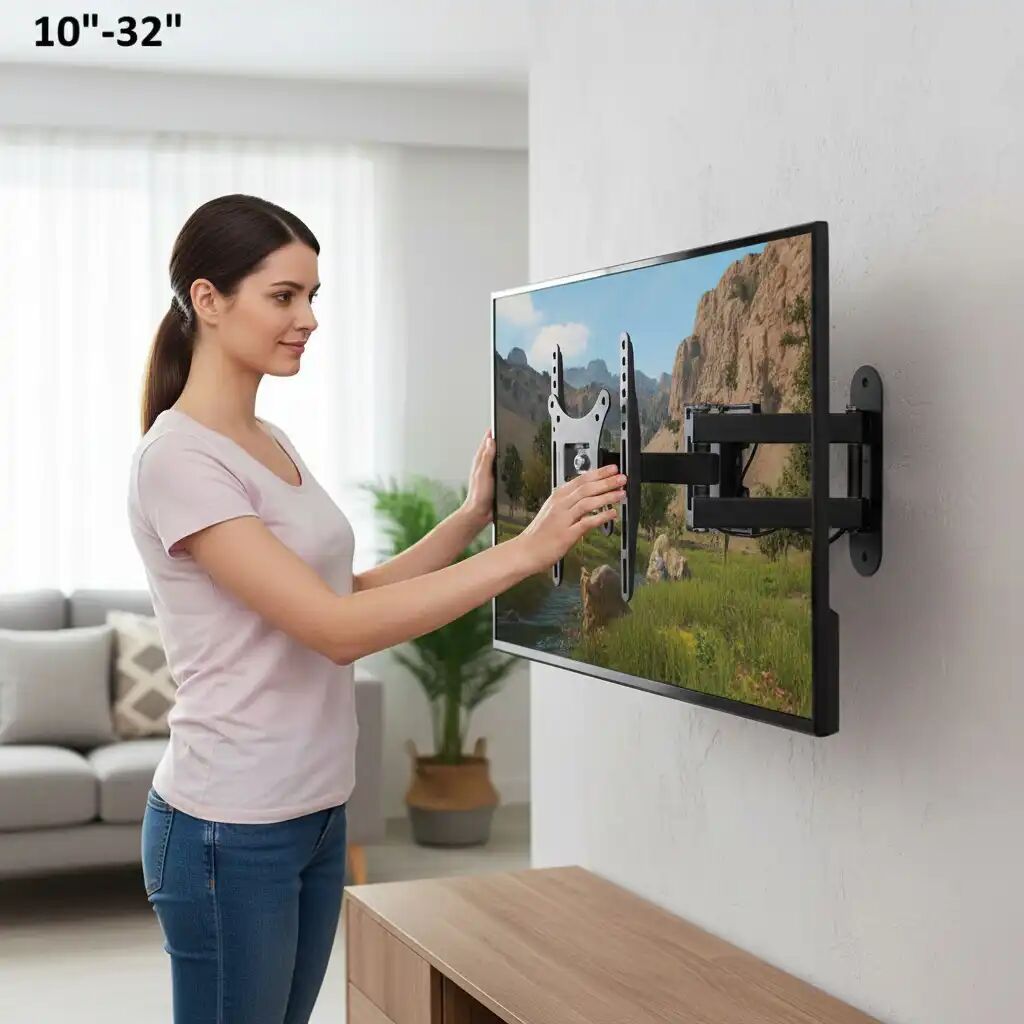 Support Robuste Pivotant Mural Bras Rotative Pour Tv Led Lcd, Plasma Max 10-32