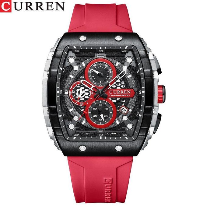 Montre Bracelet en Silicon Rouge Quartz