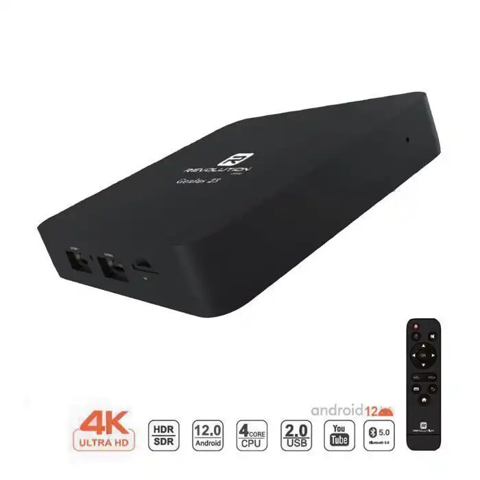 Android TV Box  - 4K - 2 Go RAM - 32 Go - Wifi et Bluetooth Intégrés