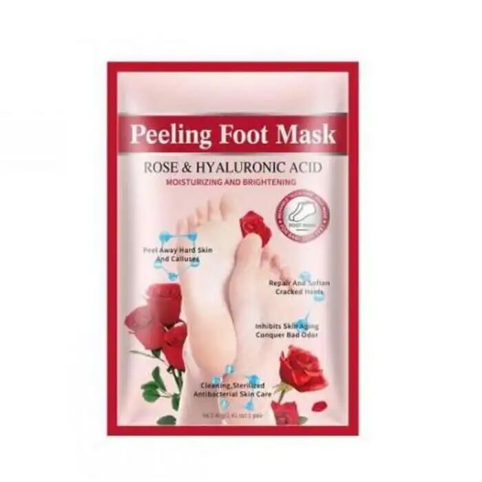 Masque exfoliant pour les pieds à la rose et à l'acide hyaluronique