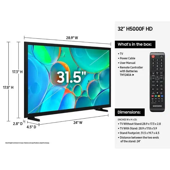 32 HD Smart TV One UI Tizen, HDR, TV Plus Gratuit + Support Gratuit, 32H5000F thumbnail 3