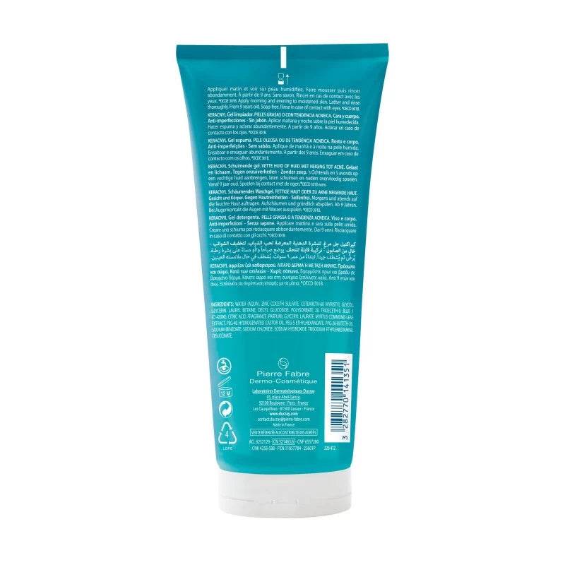Keracnyl Gel Moussant - Nettoyant Purifiant Peaux Acnéiques