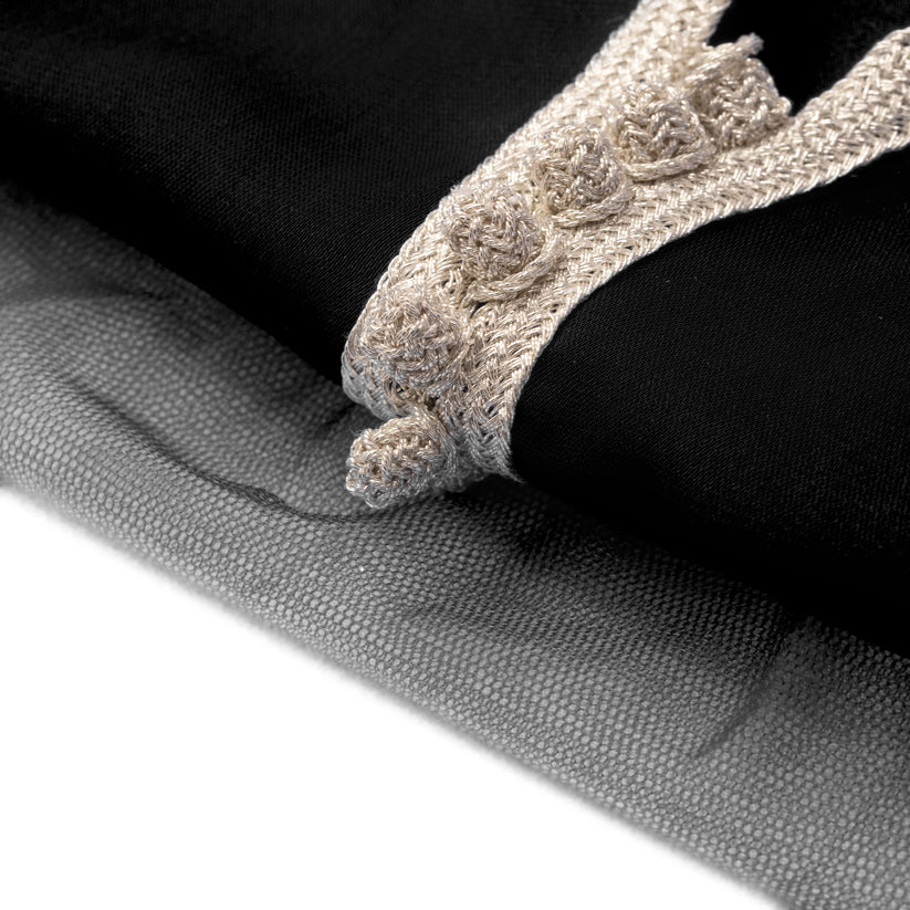 Caftan sans Manches en Crêpe Georgette en Soie  thumbnail 3