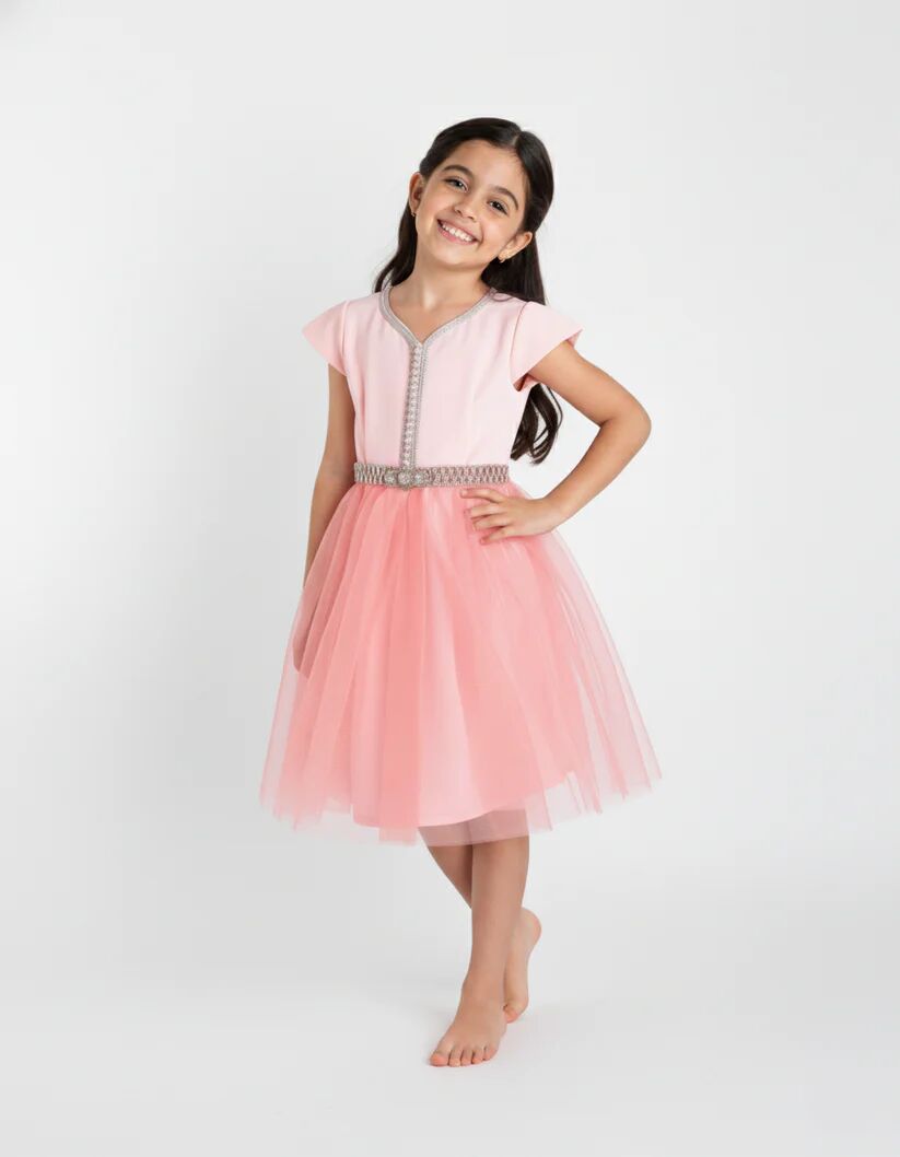 Caftan sans Manches en Crêpe Georgette en Soie