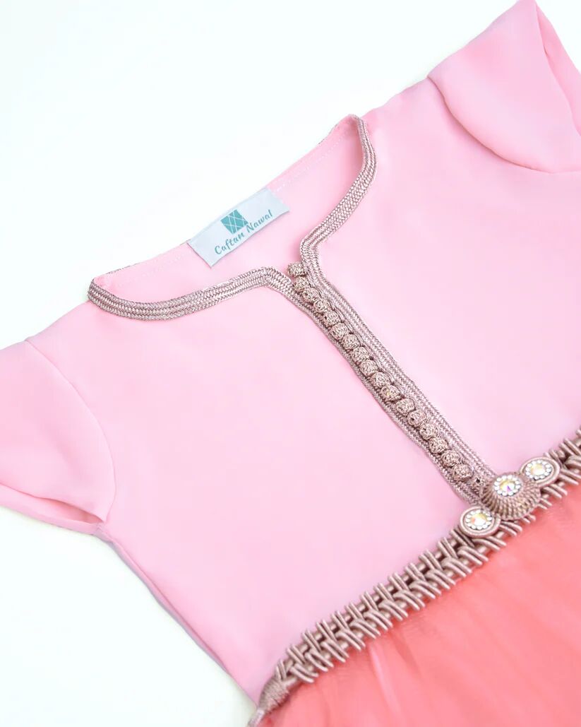 Caftan sans Manches en Crêpe Georgette en Soie thumbnail 3