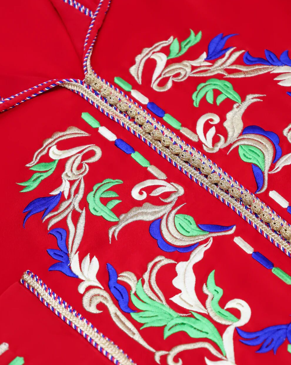 Jellaba en demi-soie rouge fraise thumbnail 2