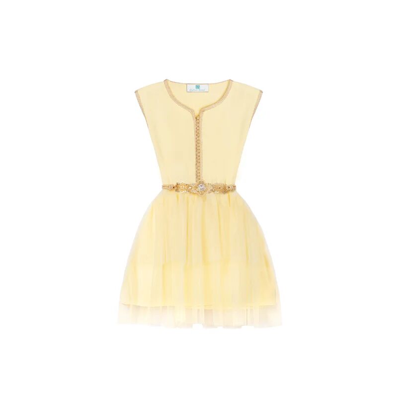 Kaftan marocain jaune maïs